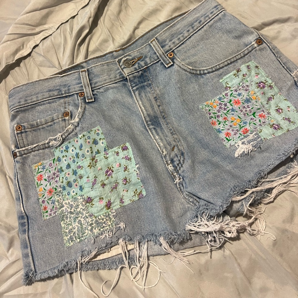 Urban outfitters patchwork Levi’s shorts